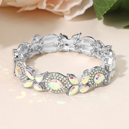 Analeia AB Silver Stretch Rhinestone Competition Bracelet