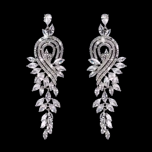 Lillie Silver Rhinestone Competition Earrings (Petite)