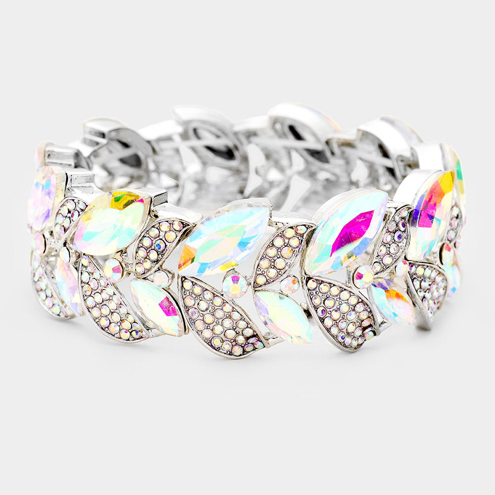 Jada AB Silver Stretch Rhinestone Competition Bracelet