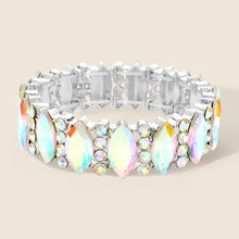 Load image into Gallery viewer, Elodie AB Silver Stretch Rhinestone Competition Bracelet
