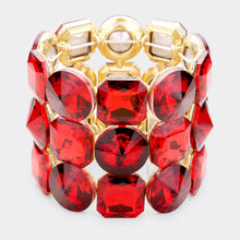Load image into Gallery viewer, Red on Gold Stretch Bracelets (CLICK TO VIEW SAMPLE SELECTION)

