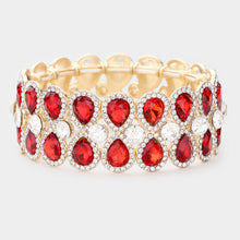 Load image into Gallery viewer, Red on Gold Stretch Bracelets (CLICK TO VIEW SAMPLE SELECTION)
