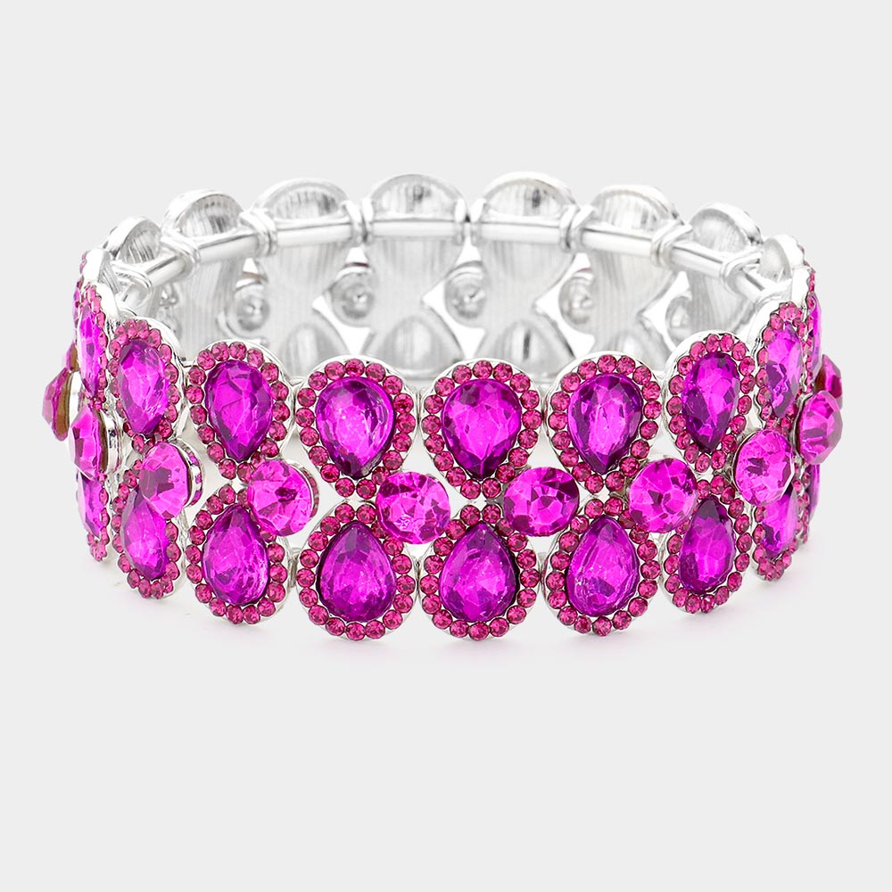 Purple on Silver Bracelets  (CLICK TO VIEW SAMPLE SELECTION)