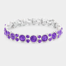 Load image into Gallery viewer, Purple on Silver Bracelets  (CLICK TO VIEW SAMPLE SELECTION)
