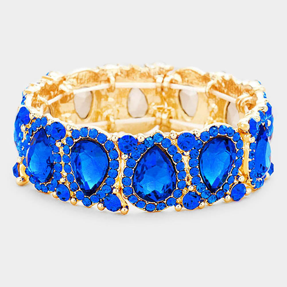 Sapphire on Gold Stretch Bracelets (CLICK TO VIEW SAMPLE SELECTION)