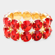 Load image into Gallery viewer, Red on Gold Stretch Bracelets (SAMPLE SELECTION)
