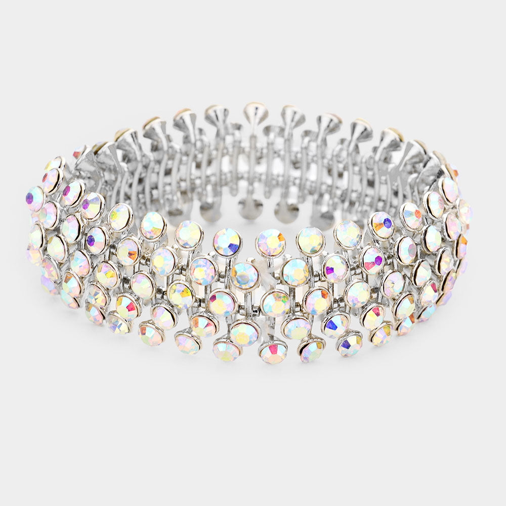 Audrey AB Stretch Rhinestone Competition Bracelet (Thin)