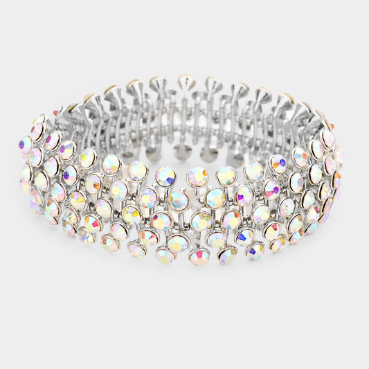 Audrey AB Stretch Rhinestone Competition Bracelet (Thin)