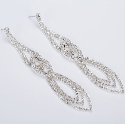 Lola Silver Rhinestone Competition Earrings - Restocked!