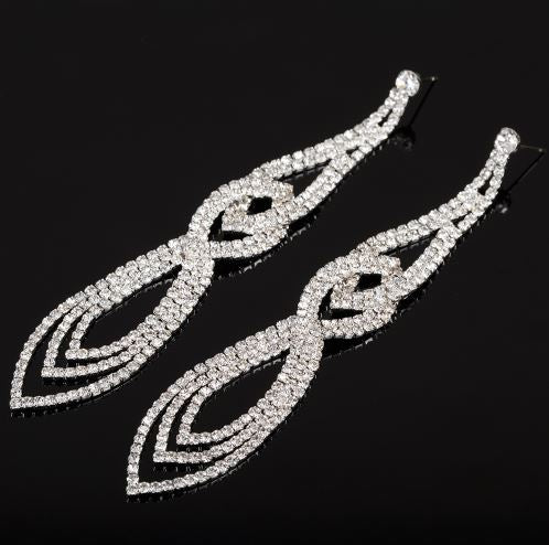 Lola Silver Rhinestone Competition Earrings - Restocked!