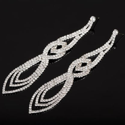 Lola Silver Rhinestone Competition Earrings - Restocked!