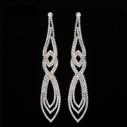 Lola Silver Rhinestone Competition Earrings - Restocked!