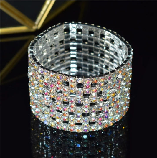 Elise Row AB Stretch Rhinestone Competition Bracelet (Thick)
