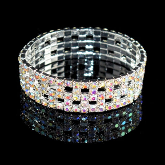 Elise Row AB Stretch Rhinestone Competition Bracelet (Medium) - Restocked!