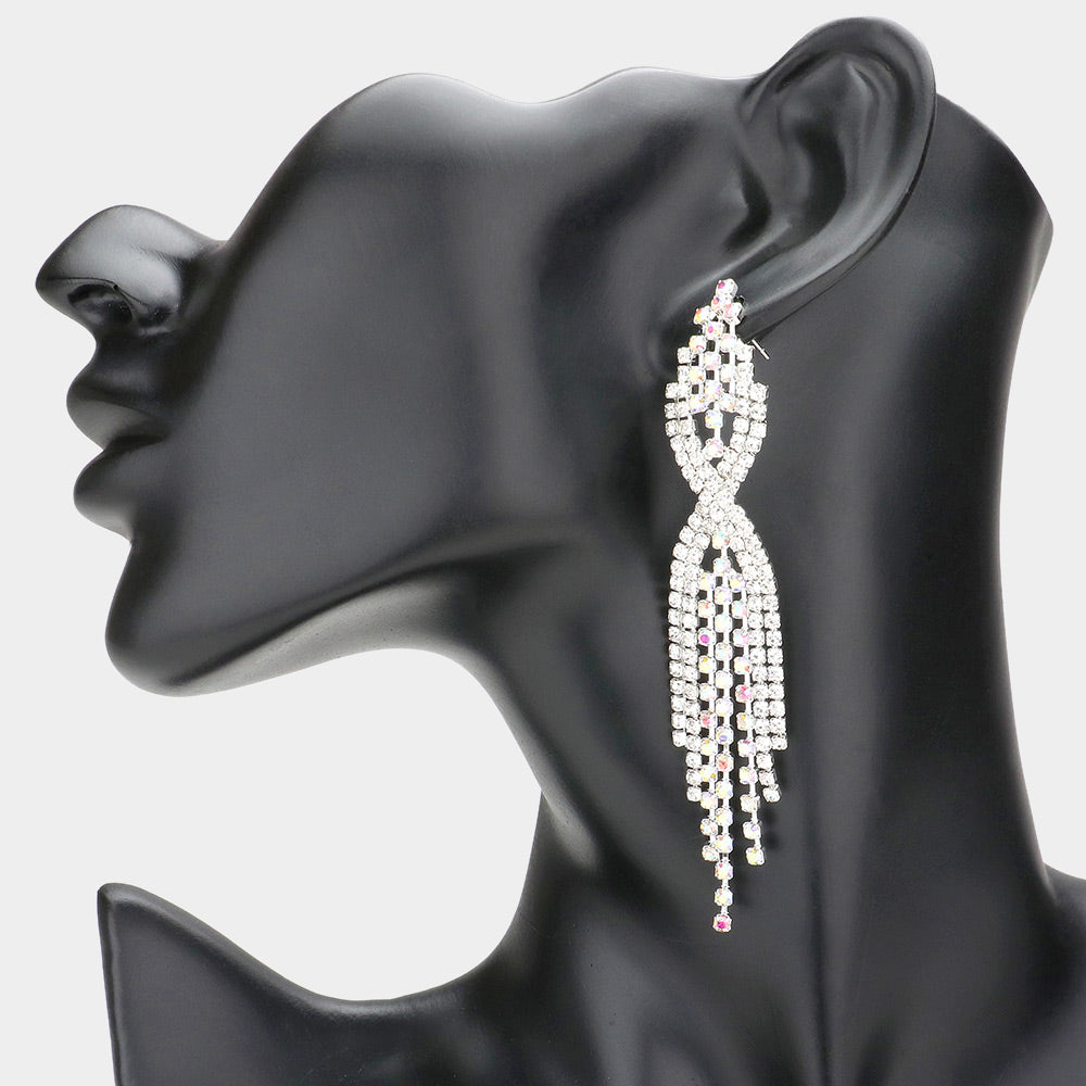 Nikita AB Silver Rhinestone Competition Earrings