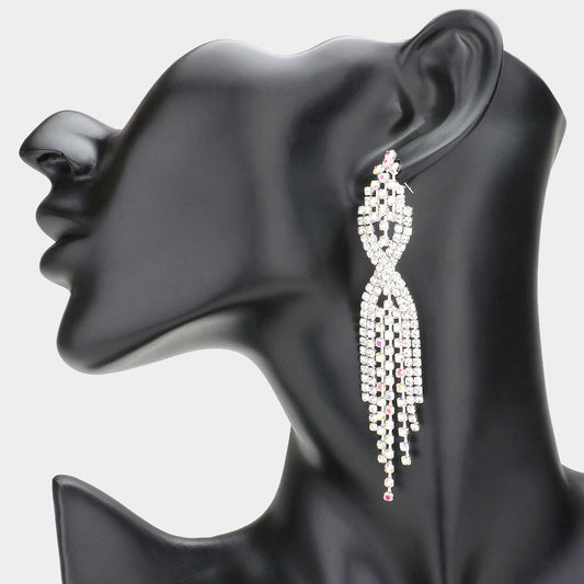 Nikita AB Silver Rhinestone Competition Earrings